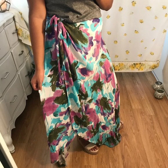 Watercolor Wrap Skirt - Picture 3 of 4